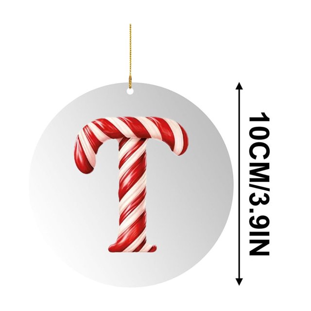 Candy Cane Ornaments, 26-Pc Acrylic Letter Christmas Tree Decorations with Classic Holiday Symbols