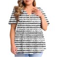thumbnail image 1 of Birdeem Women Fashion Casual Printing Short Sleeve Loose Plus Size Ruffle Short Sleeve Tops V-Neck Blouse, 1 of 5