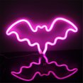 thumbnail image 4 of HHBEAUTY LED Neon Bat Lights Pink, Bat Shape Neon Signs Night Lights Battery Operated Desk Table Lamp for Bedroom, Bar, Wall, Halloween Decor-Bat (Pink), 4 of 8