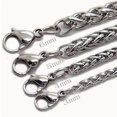 thumbnail image 3 of Collier Chaîne en Acier Inoxydable Tressé en Forme de Blé pour Hommes Accessoire de Bijouterie DIY, 3 of 8