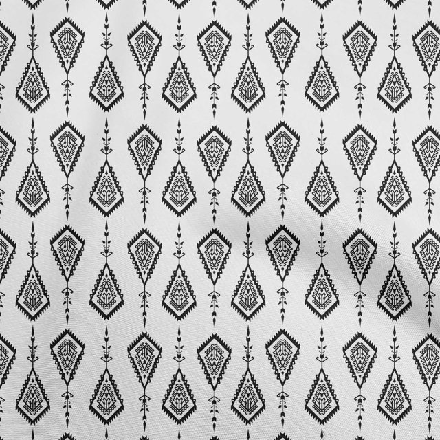 oneOone Georgette Viscose White Fabric Asian Floral Block Craft Projects Decor Fabric Printed By The Yard 42 Inch Wide