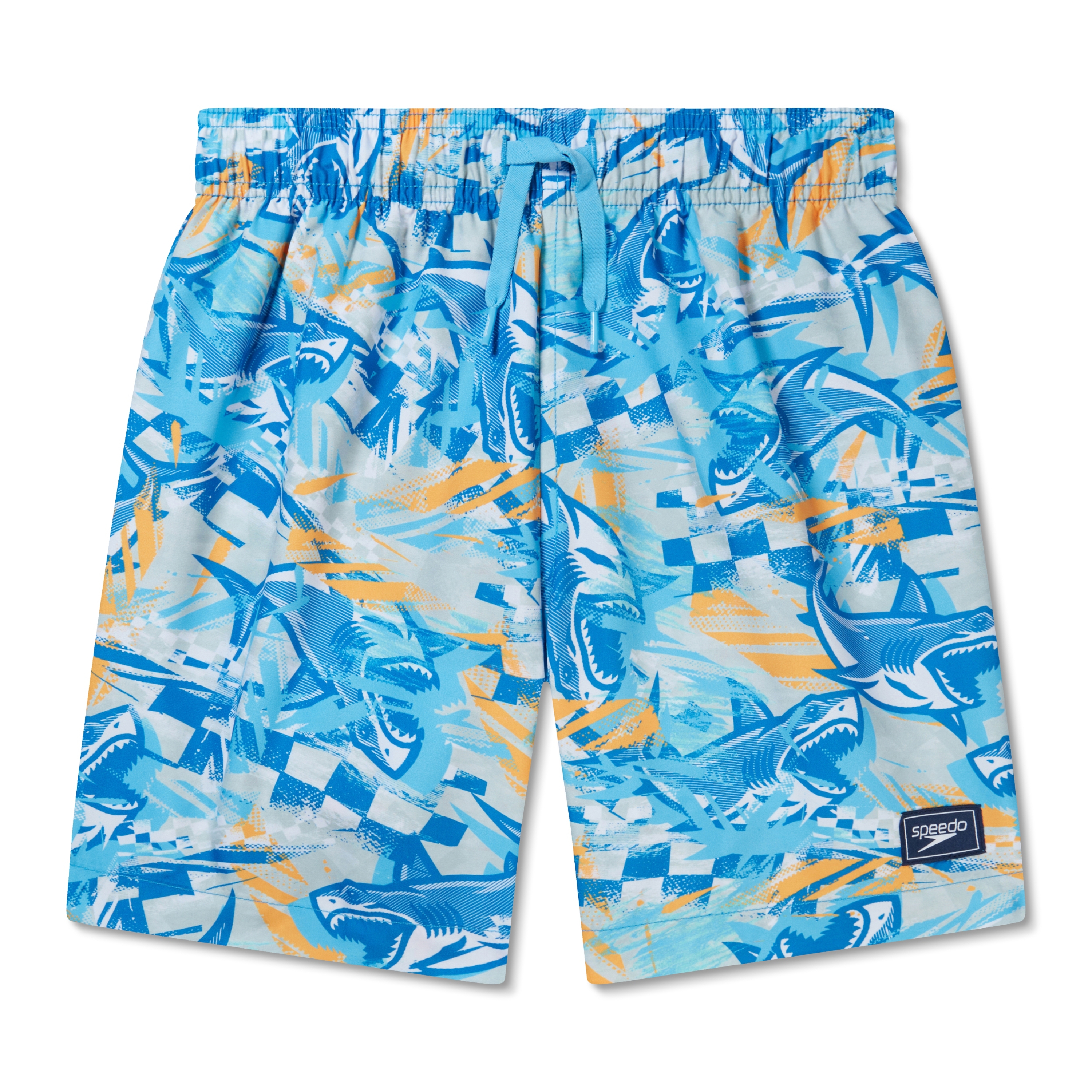 Speedo Boy's UV Protection Swim Trunk Mid Length Redondo Printed Shorts - High Risk Red, Size S