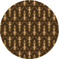 thumbnail image 1 of Ahgly Tapis Rond Lavable en Machine Intérieur Transitionnel Marron Clair, 3 Pieds Rond, 1 of 7