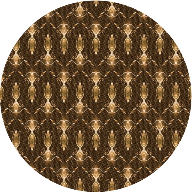 Ahgly Tapis Rond Lavable en Machine Intérieur Transitionnel Marron Clair, 3 Pieds Rond