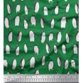 thumbnail image 1 of Soimoi Green Poly Georgette Fabric Penguin Ocean Print Fabric by Yard 52 Inch Wide, 1 of 3