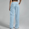 thumbnail image 5 of Timegard Womens Pants Plus Size Cotton Linen Straight Leg Elastic Waisted Drawstring Lounge Trousers, 5 of 5