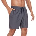 thumbnail image 4 of RELLECIGA Men's Gray Swim Trunks Quick Dry Board Shorts with Pockets Bathing Suits, 4 of 6