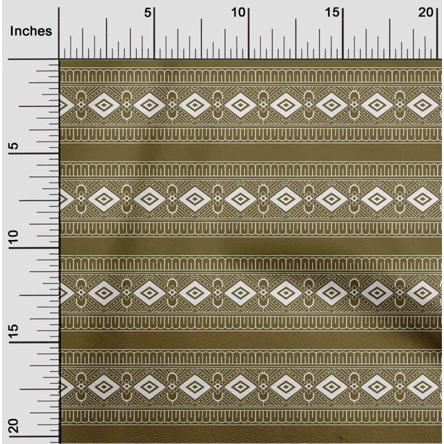 oneOone Organic Cotton Voile Fabric Geometric Block Printed Craft Fabric BTY 42 Inch Wide