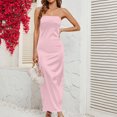 thumbnail image 1 of Gspmoly Robes pour Femmes, Mode Femmes Été Couleur Sans Manches Poitrine Enveloppée Taille Haute Élastique Dos Ouvert Robe de Soirée Aguichant Robes de Fête pour Femmes Offres des Fêtes, 1 of 6