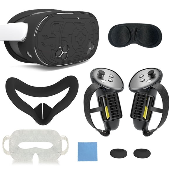 7-in-1 VR Headset Accessory Kit for Meta Quest 3 - Controller Grips, Hand Strap, Silicone Face Cover & Lens Protector Set