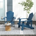 thumbnail image 3 of Gymax Chaise Adirondack d'Extérieur Résistante aux Intempéries à Lattes pour Patio avec Porte-Gobelet, Bleu Marine, 3 of 8