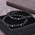 thumbnail image 3 of MesaSe PENGXAING 2Pcs/Set Natural Lava Stone Rock Volcanic Beads Elastic Bracelet Men Jewelry, 3 of 5