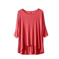 thumbnail image 2 of AherBiu T-Shirts pour Femmes à Col Rond, T-Shirts de Pyjama Amples, Été, Légers, Doux, Tunique à Manches Courtes, Hauts, Couleur Unie, 2 of 3