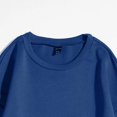 thumbnail image 4 of Bmisegm T-Shirts Graphiques à Manches Longues Décontractés pour Femmes, Chandails à Col Rond, Hauts à Enfiler pour Femmes, Chandails Décontractés pour Femmes, Bleu Foncé L, 4 of 5