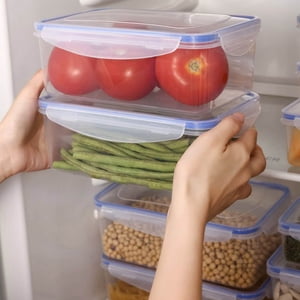 Cagogo Food Storage Container, Airtight Plastic Sealed Jar for Kitchen Pantry, Transparent Vacuum Fresh Keeping Box, Leak Proof Dry Food Storage Container for Flour Sugar Rice Nuts
