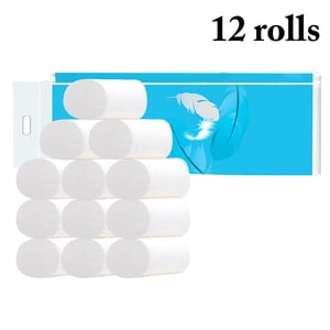 Coofit 12 Rolls papier toilette Roll silky Absorbent 4-Layer Serviette de papier à main en papier