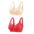 thumbnail image 3 of Timegard 2pc Wireless Bras for Women Front Closure Button Bralette Ruched Comfort Everyday Bras with Support, 3 of 3