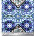 thumbnail image 1 of Soimoi Velvet Fabric Tiles Moroccan Print Sewing Fabric Yard 58 Inch Wide, 1 of 3