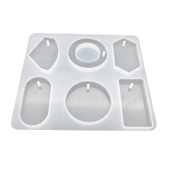 CIMAXIC Moule Pendentif en Résine Silicone avec Trou de Suspension pour Fabrication de Bijoux DIY, 7.09"X6.3"X0.39 Pouces