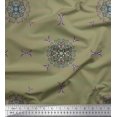 thumbnail image 1 of Soimoi Polyester Crepe Fabric Leaves & Mandala Decorative Print Fabric by The Yard 52 Inch Wide, 1 of 3