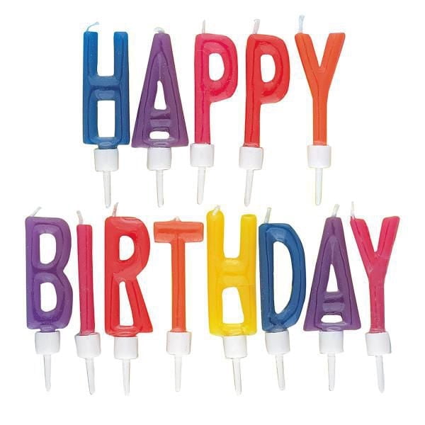 Unique Industries' Lettered Birthday Candles & Holders, 13ct