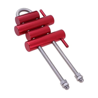 Support d'Escalade en Aluminium avec Corde de Descente, Dispositif à 4 Niveaux d'Accès, Descente en Rappe, Engrenage de Descente, 4 Barres, Rouge