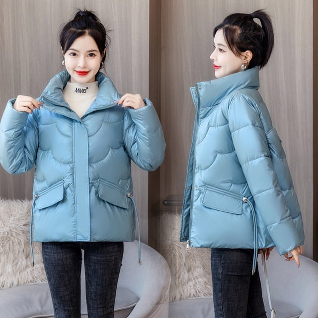 LSLJS Manteau Chaud pour Femmes avec Poches, Long Manteau d'Hiver à Manches, Parka en Duvet