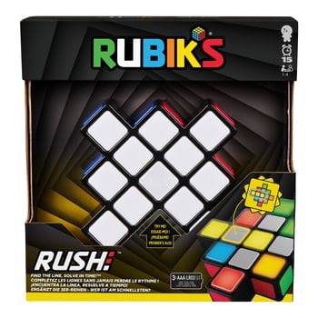 Rubik's Cube,, Rubik's Rush - Jeu électronique lumineux, 1 à 4 joueurs, casse-tête interactif, jeu de vitesse en solo ou en multijoueur, puzzle d'associations de couleurs, jouet STEM, à partir de 7 an