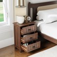 thumbnail image 4 of Gymax 3 Drawers End Table Nightstand Bedroom Storage Wood Slide Brown, 4 of 10