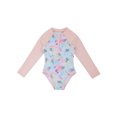 thumbnail image 3 of Kids Girls One Piece Long Sleeves Palm Trees Printed Swimsuit UV Protection Rash Guard Multi Horse 12, 3 of 6
