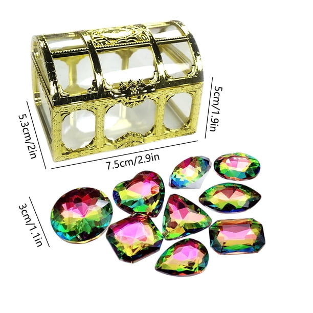 HDGSAFD 200 g de diamants, pierres précieuses en plastique, fausses pierres précieuses, cristal pour enfants, chasse au trésor, pierres précieuses acryliques pour enfants, jouets en diamant, pierres