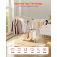 thumbnail image 2 of VEVOR 2-Tier Foldable Clothes Drying Rack with Sock Clips & 21 Drying Rods White, 2 of 9
