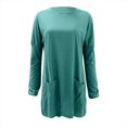 thumbnail image 3 of KIHOUT Hauts pour Femmes Printemps Hiver Nouveau Col Rond Manches Longues Ample Poche Couleur Unie Haut Décontracté, 3 of 4