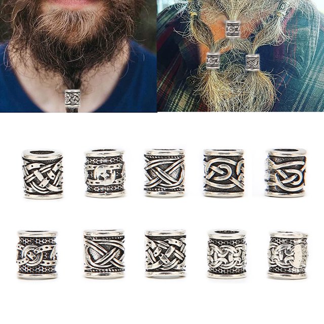 Norse Dreadlock Beads, Antique Simple Style Complement Viking Dreadlock Beads For DIY Necklace For DIY Bracelet For Beard