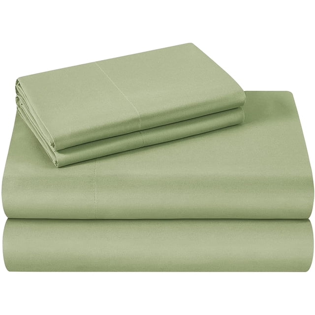 1200 Thread Count 100% Egyptian Cotton 4-Piece Bed Sheet Set (1 Flat, 1 Fitted Sheet, 2 Pillow Covers) 21 Inches Deep Pocket Solid Pattern