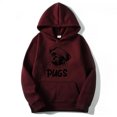 thumbnail image 1 of Chandail Imprimé Hip hop pug pour Hommes et Femmes (WineRed, m), 1 of 10
