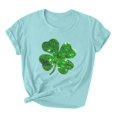 thumbnail image 1 of Besolor T-Shirts de la Saint-Patrick pour Femmes, Col Rond, Manches Courtes, T-Shirts Basiques, T-Shirts Graphiques Shamrock, Hauts de Festival, 1 of 3