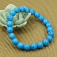 thumbnail image 3 of Bracelet Extensible Unisexe en Perles Rondes de 8 mm en Howlite Turquoise Naturelle 7 Pouces, 3 of 5