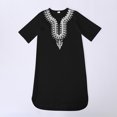 thumbnail image 2 of Chemises Garçons Enfants Classique Africain Dashiki Décontracté Ample Manches Courtes Robe Musulmane Marine 2-3 Ans, 2 of 3