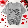 thumbnail image 1 of Offre à Durée Limitée Iumwxz T-Shirts Basiques Décontractés Plissés et Amples pour Femmes Blouses pour Femmes T-Shirts Graphiques à Nœud Col Rond Manches Courtes Hauts Blouse pour Dames Doux et Confortables pour Faire des Courses, 1 of 4