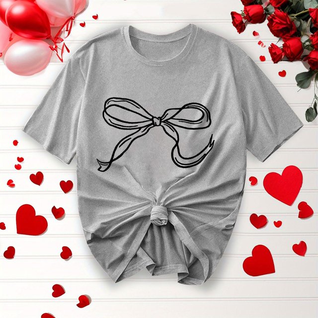 Offre à Durée Limitée Iumwxz T-Shirts Basiques Décontractés Plissés et Amples pour Femmes Blouses pour Femmes T-Shirts Graphiques à Nœud Col Rond Manches Courtes Hauts Blouse pour Dames Doux et Confortables pour Faire des Courses