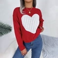 thumbnail image 2 of Fgnfyis Chandails pour Femmes Automne Hiver Imprimé Cœur Manches Longues Col Rond Tricoté Chandail Doux Chaud Col Roulé Décontracté Élégant RD2 TTG, 2 of 6