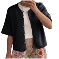 thumbnail image 3 of Cameland Cardigan Décontracté à Manches Cinq Boutons Col Rond pour Femmes, 3 of 6