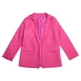 thumbnail image 3 of Girls Long Sleeve Notched Lapel Collar Open Front Casual Jacket with Inner Pocket Kids Suit, 3 of 8