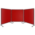 thumbnail image 2 of BeesClover 3 Panel 6x6FT Welding Screen with Frame - Flame Resistant PVC Curtain, Transparent Safety Panel, Lockable Swivel Wheels for Workshop, Garage, Metalworking, 2 of 7