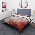 thumbnail image 1 of Designart "Lunar Surface in Grey and Red" Tachisme Bedding Covert Set - Abstract Grey Modern Bed Set With 2 Shams, 1 of 6
