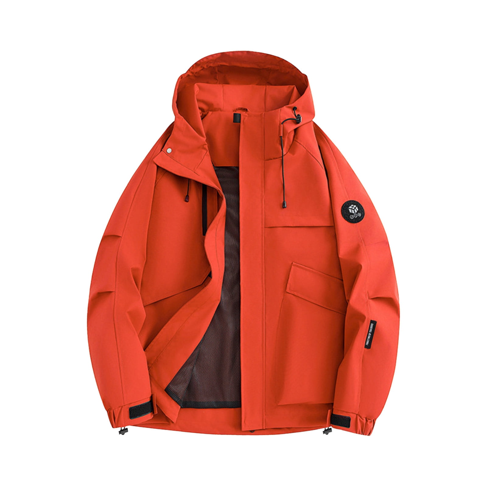 Jackets for Men Hooded Long Sleeve Zipper Pocket Solid Stormtrooper Coat