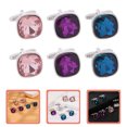 thumbnail image 3 of MasteelfCA 3 Pairs Rhinestone Cufflinks Jewelry Elegant Classy Male Cufflinks for Wedding, 3 of 7