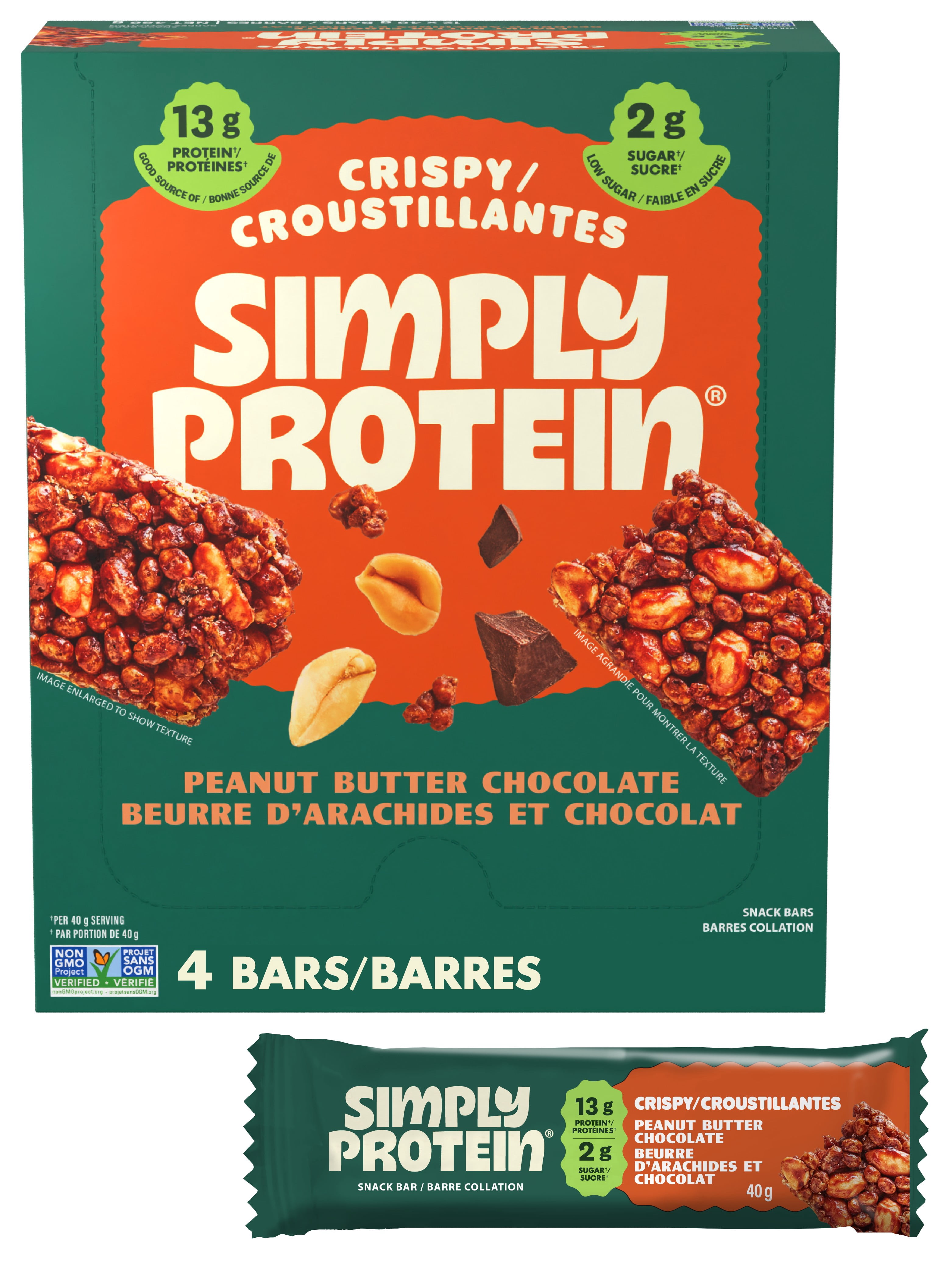 SimplyProtein Beurre d'Arachides et Chocolat Barres Collation