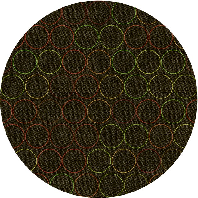 Ahgly Tapis Rond Lavable en Machine Intérieur Transitionnel Noir Nuit, 8 Pieds Rond